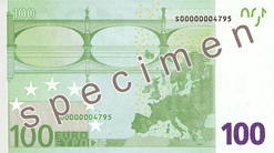 Reverso billete 100 euros