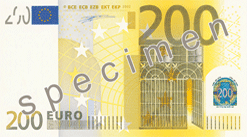 Anverso billete de 200 euros