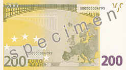 Reverso billete 200 euros