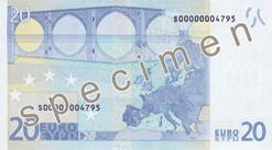 Reverso billete 20 euros