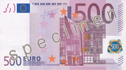 Anverso billete de 500 euros