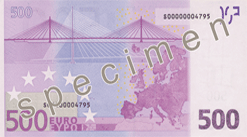 Reverso billete 500 euros
