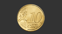 Cruz moneda de 10 céntimos
