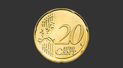 Cruz moneda de 20 céntimos