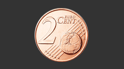 Cruz moneda de 2 céntimos