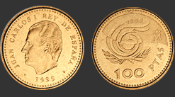 moneda de 100 pesetas, cara y cruz