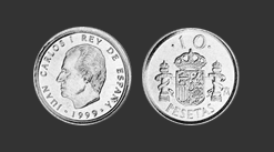 moneda de 1 peseta, cara y cruz