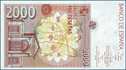 Reverso billete 2000 pesetas
