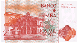 Reverso billete 2000 pesetas