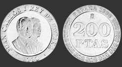 moneda de 200 pesetas, cara y cruz