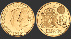moneda de 500 pesetas, cara y cruz