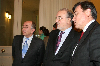 Abrir foto en nueva ventana: Miguel Fernández Ordóñez, Pedro Solbes y  José Viñals visitan la exposición