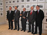 Abrir foto en nueva ventana: Exposición 'El edificio del Banco de España', 31 de enero-31 de marzo (Acto de inauguración de la exposición con José María Viñuela, comisario de la exposición, Jaime Caruana, Gobernador del Banco de España, Miguel Fernández Ordóñez, Pedro Solbes, Vicepresidente segundo y Ministro de Economía y Hacienda, y Alberto Ruiz Gallardón, Alcalde de Madrid)