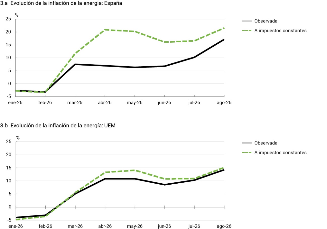 Gráfico 3 Evolución de la tasa de inflación de la energía
