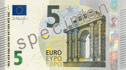 Anverso 5 euros serie Europa